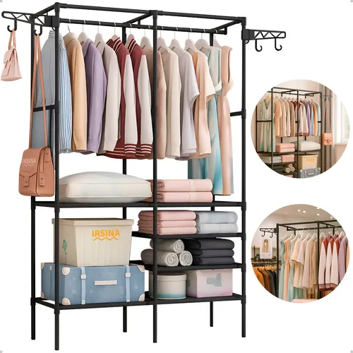 Closet Aberto IRSINA com 2 Divisórias e 6 Prateleiras em Aço