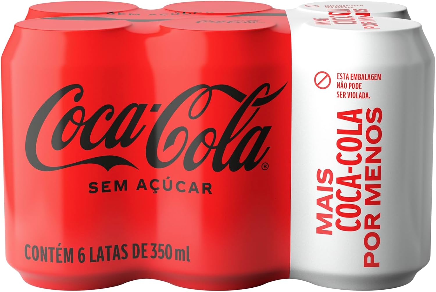 Coca-Cola sem Açúcar 350ml: Pack com 6 Unidades