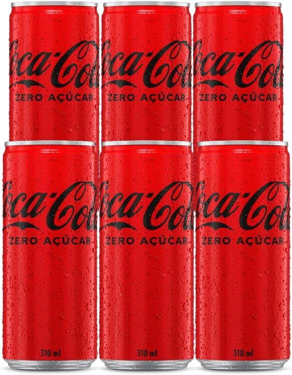 Coca-Cola Sem Açúcar Lata 310ml: Pack com 6 Unidades