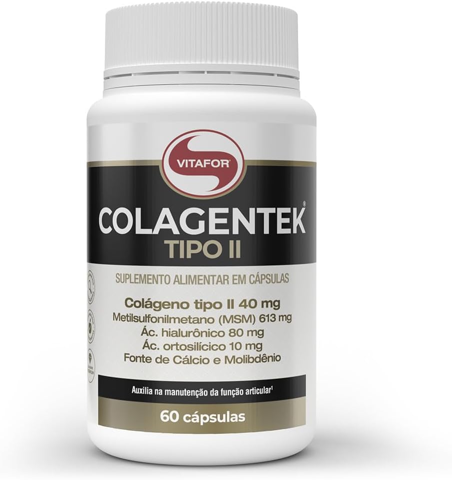 Colagentek Tipo II Vitafor: Suplemento de Colágeno Não Desnaturado