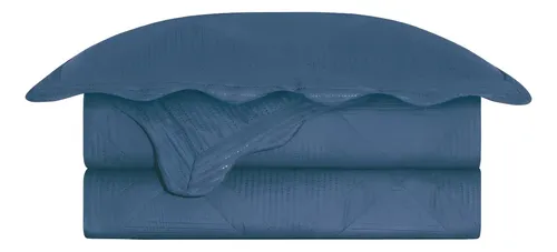 Colcha Egeu Queen Marinho 240x260 Camesa: Estilo e Conforto
