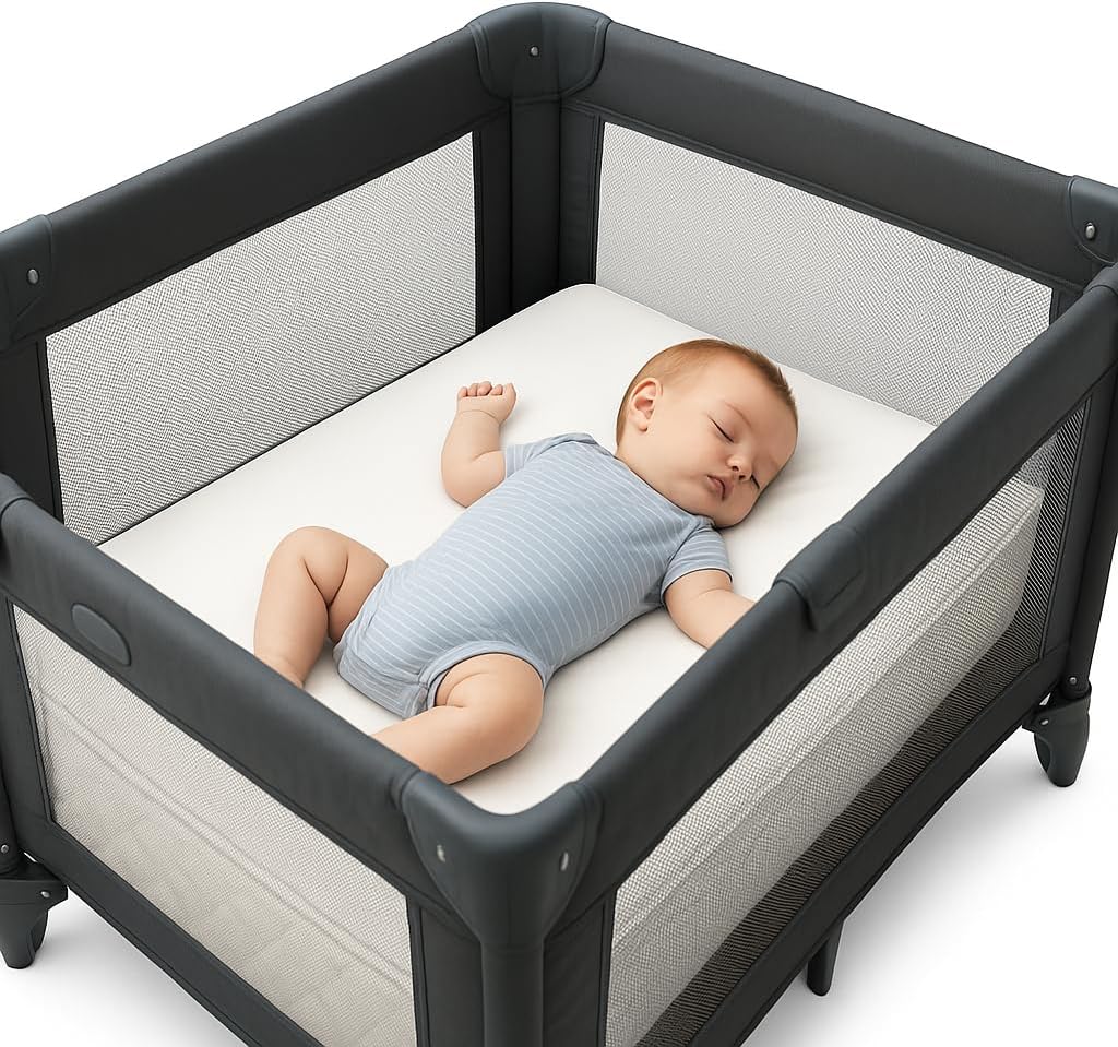 Colchão de Bebê para Chiqueirinho 100x70cm com Lado Impermeável