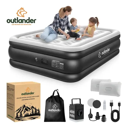 Colchão Inflável Casal Queen com Bomba Elétrica Outlander