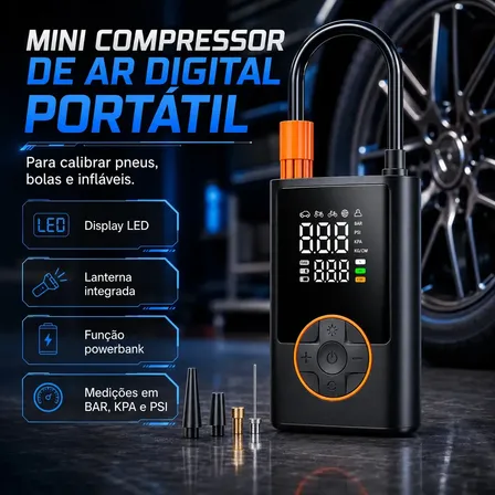 Compressor Portátil Car Air Pump Digital: Calibrador Multifuncional Vale a Pena?