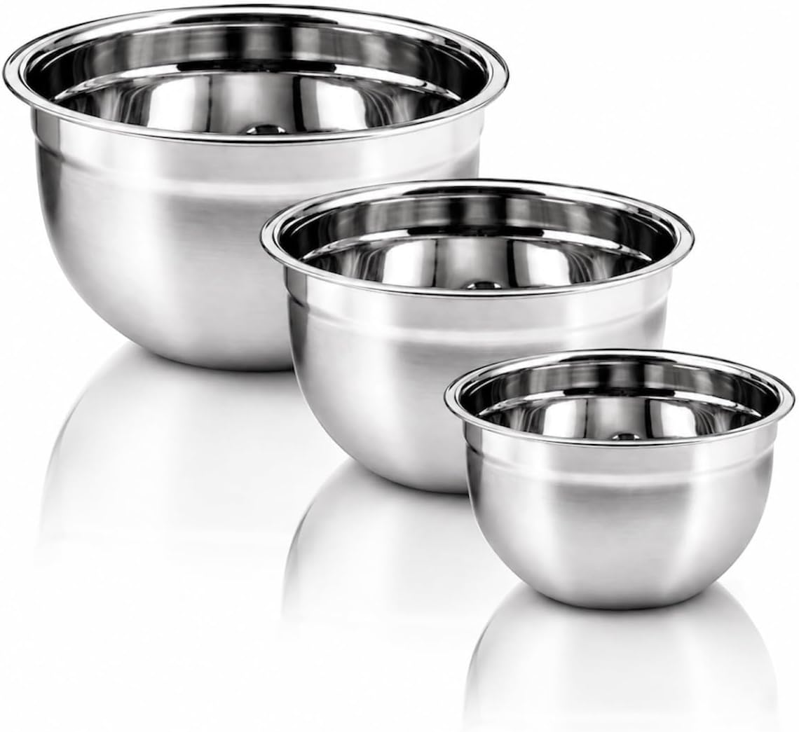 Conjunto 3 Tigelas Inox Premium 18cm, 20cm e 22cm