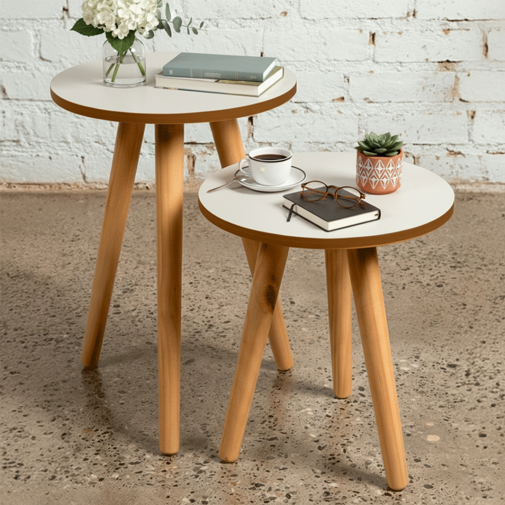 Conjunto de Mesa de Canto Pé Palito Kelan Móveis