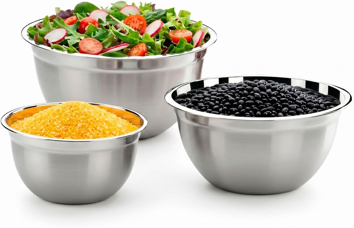 Conjunto de Tigelas Brinox Suprema 3 Peças em Aço Inox