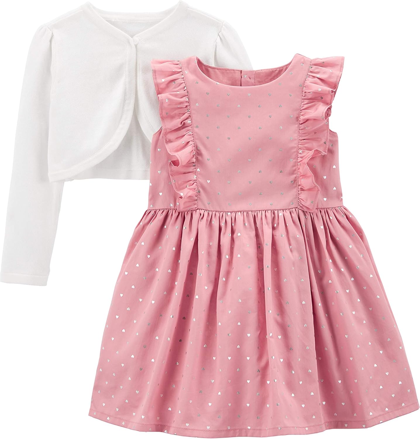 Conjunto de Vestido e Cardigã para Bebês e Meninas
