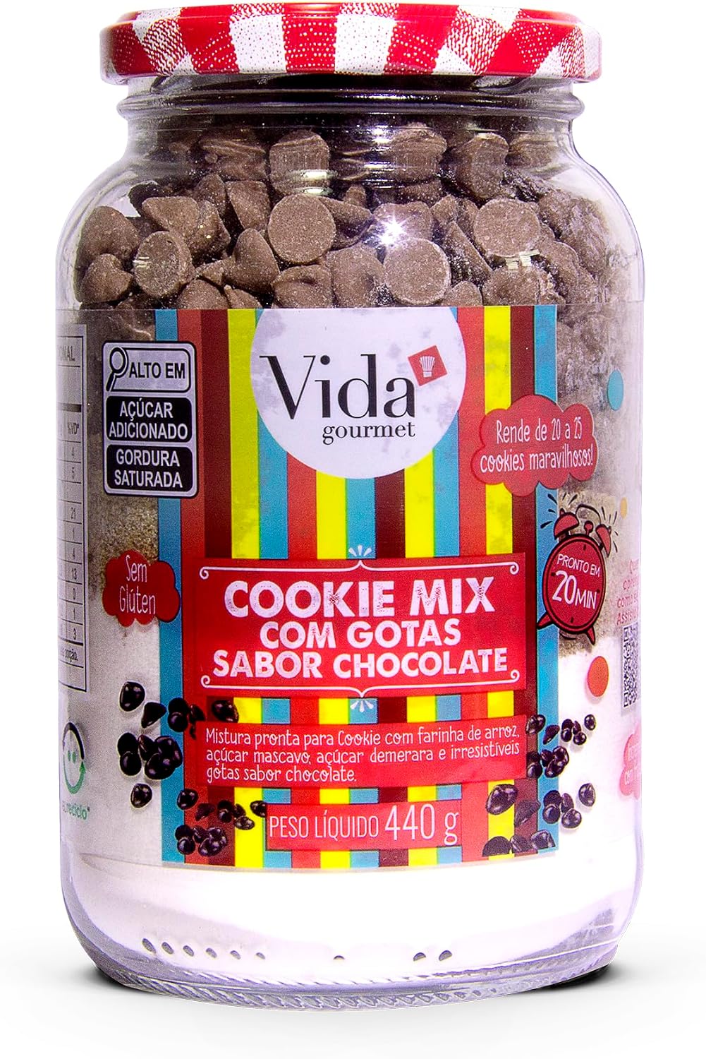 Cookie Mix Chocolate Sem Glúten 440g - Vida Gourmet