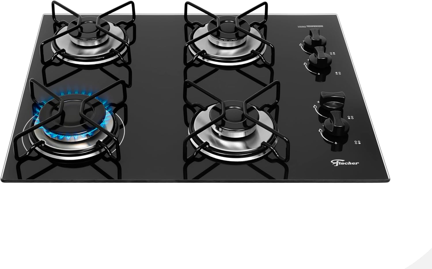 Cooktop Fischer 4 Bocas Fit Line Bivolt com Mesa de Vidro