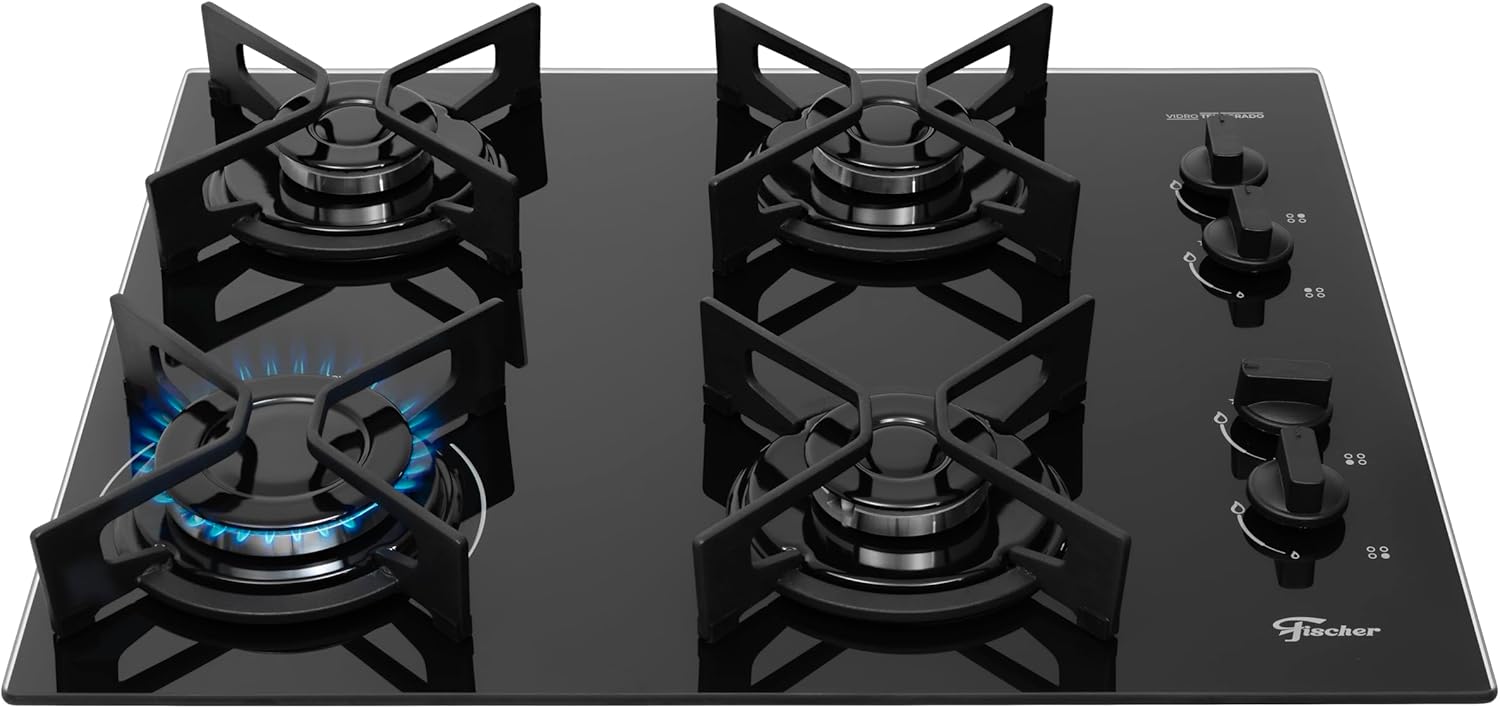 Cooktop a Gás Fischer Fit Line 4 Bocas com Trempe Iron
