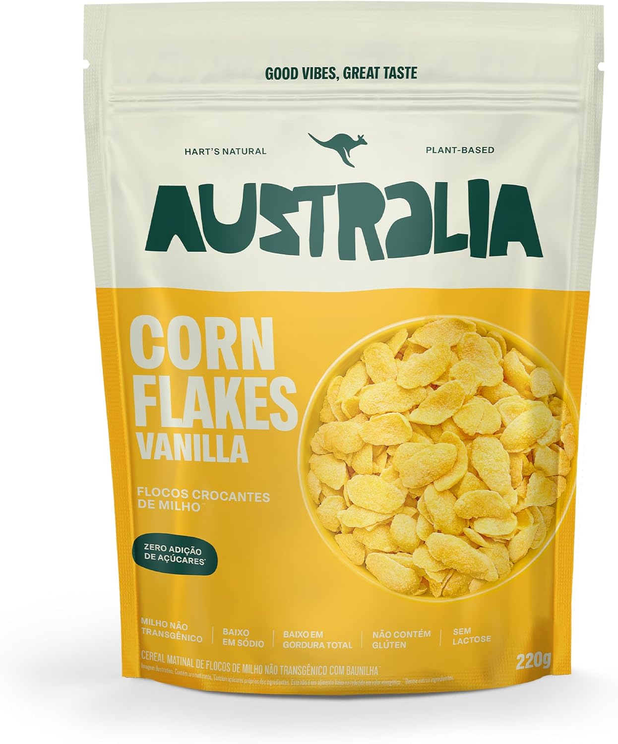 Cornflakes Australia Cereal Matinal Sem Açúcar e Sem Glúten 220g