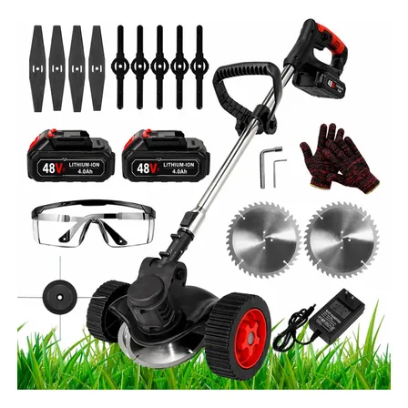 Cortador de Grama Elétrico com Rodas e 2 Baterias 48V