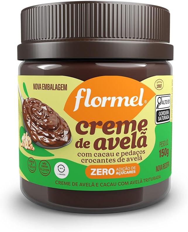 Creme de Avelã Crocante Flormel Zero Açúcar 150g