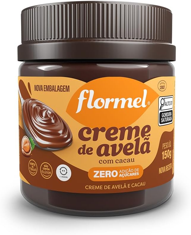 Creme de Avelã com Cacau Flormel Zero Açúcar 150g