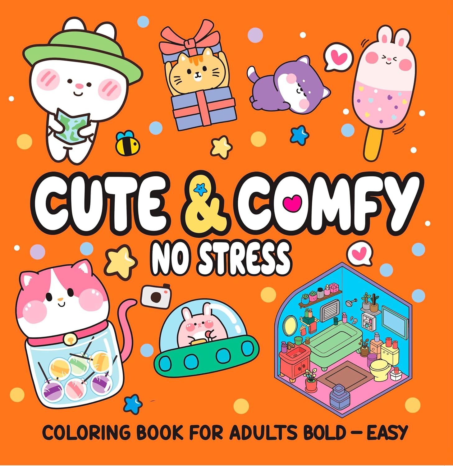 Cute & Comfy Coloring Book: Livro de Colorir Adulto Prático e Relaxante
