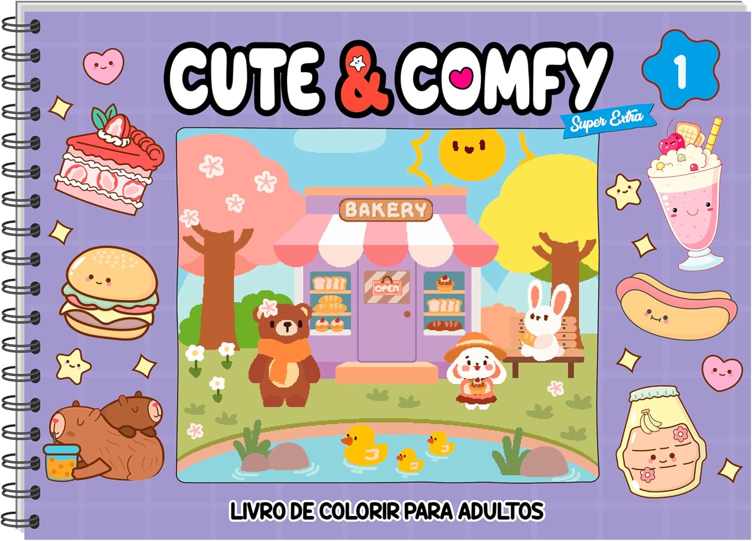 Cute & Comfy Super Extra: O livro de colorir com capa holográfica