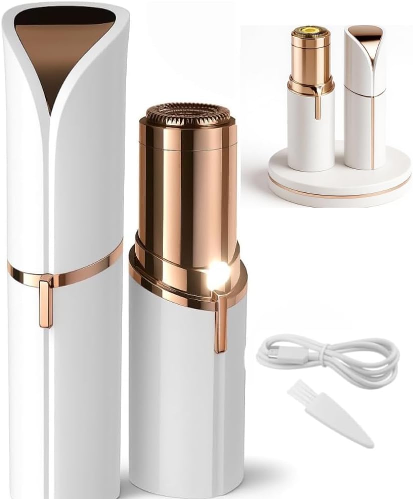 Depilador Facial Feminino Portátil com Luz LED e Carregamento USB
