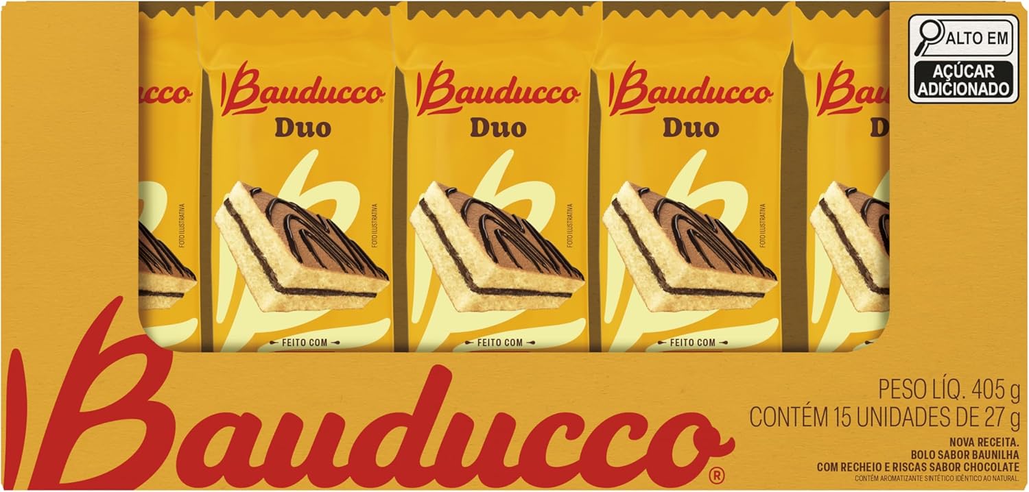Display Bolinho Bauducco Duo Chocolate 27g com 15 Unidades