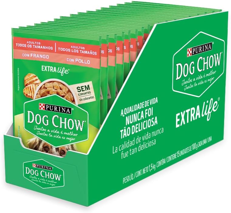 Dog Chow Ração Úmida Adultos Frango: Analisamos o Pack com 15 Sachês