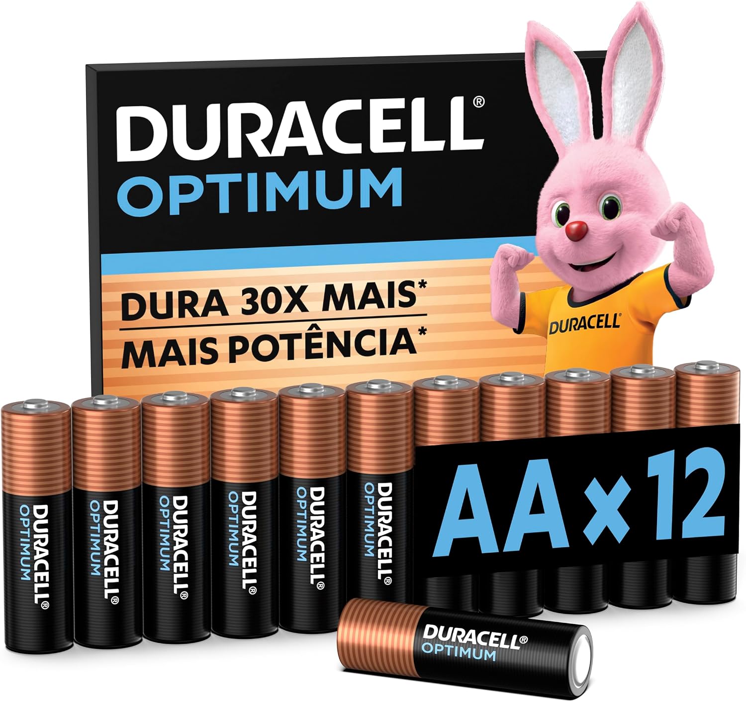 Duracell Pilha Optimum AA Pequena Com 12 Unidades