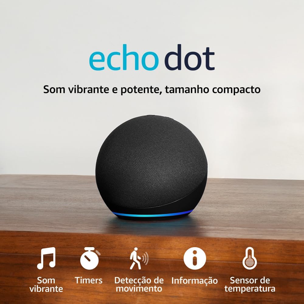 Echo Dot (5ª Geração): O Melhor Som em um Smart Speaker Compacto