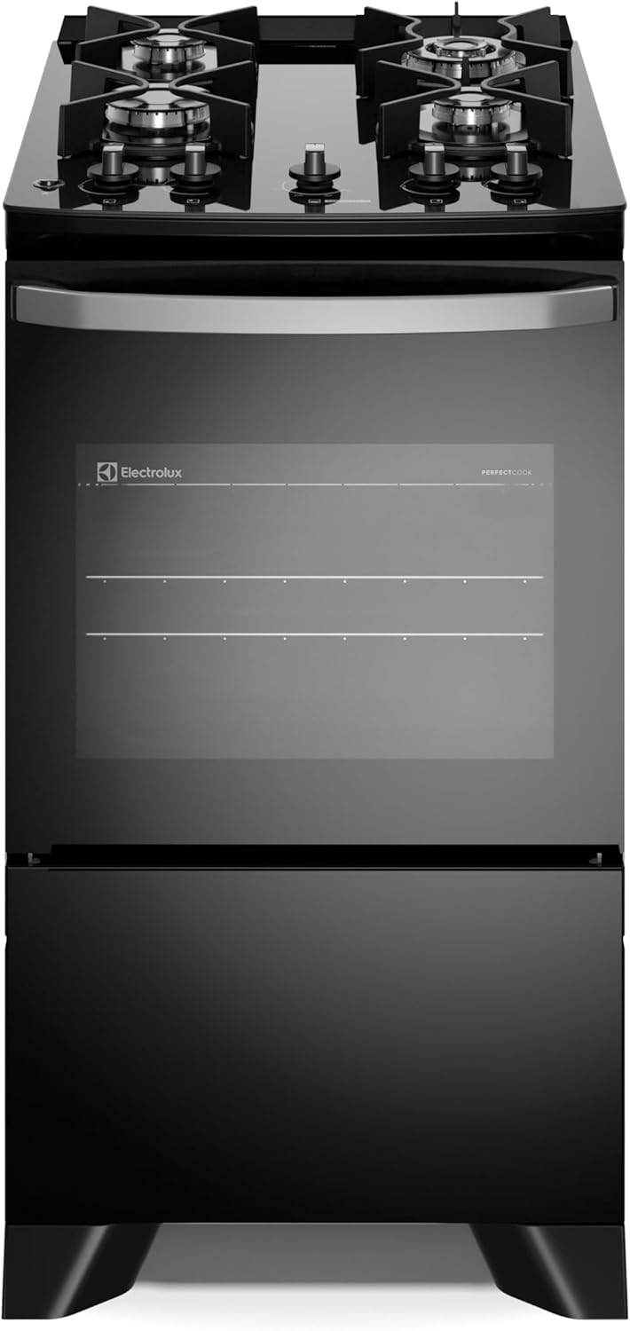 Electrolux Fogão 4 bocas Preto Efficient Mesa Vidro (FE4GB)