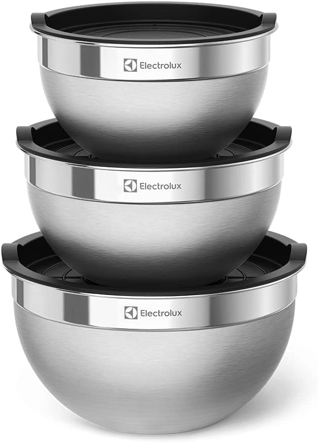 Electrolux Kit Bowls Tigelas de Inox com Tampa Plástica (3 Unidades)