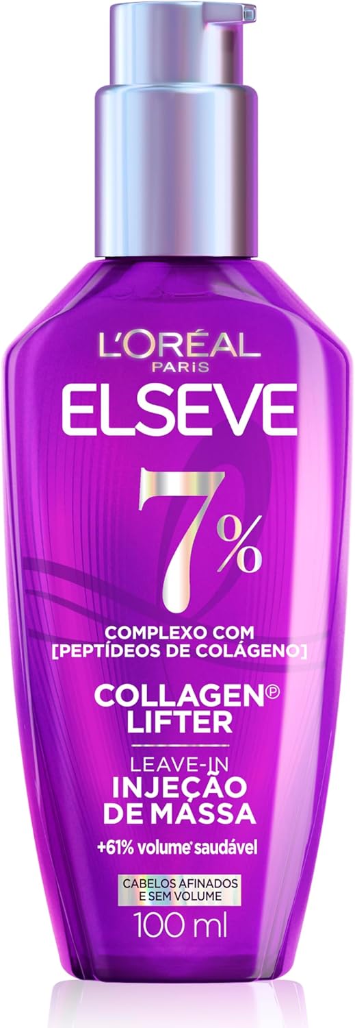 Sérum Elseve Collagen Lifter 100ml Frasco de Elseve Collagen Lifter Sérum para cabelos finos focado em aumento de volume e massa capilar