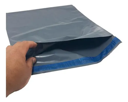 Envelope Plástico Segurança 12x18 1000 U Eco Cinza/preto Preto
