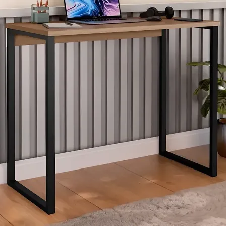 Escrivaninha Industrial em Aço e MDF para Estudos e Home Office