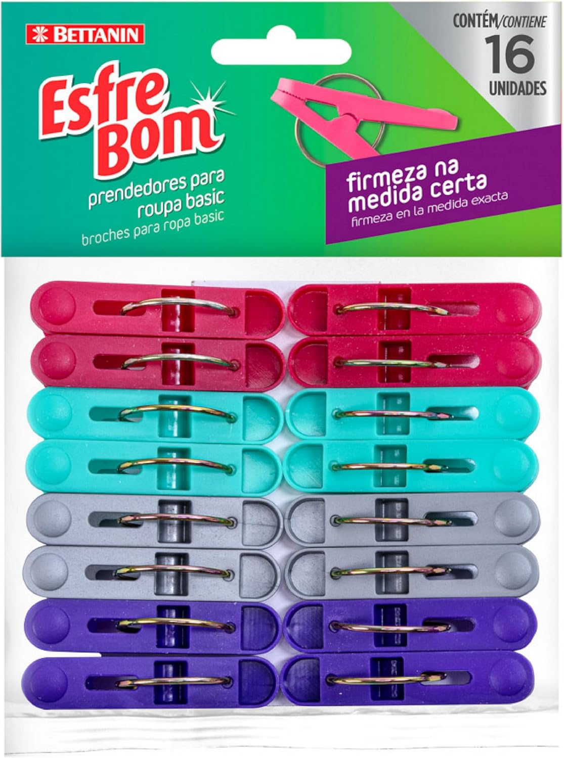 EsfreBom Prendedor Plástico Basic: Vale a pena o kit com 16 unidades?