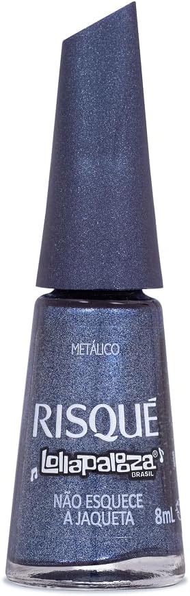 Esmalte Risqué Lollapalooza Não Esquece a Jaqueta: Azul Metálico Icônico