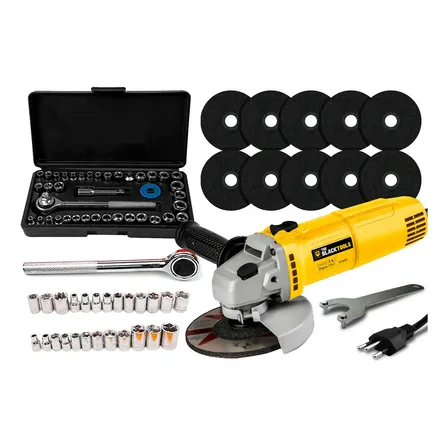 Esmerilhadeira Angular 780W The Black Tools com Jogo de Chave Catraca