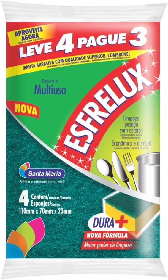 Esponja Esfrelux Multiuso Leve 4 Pague 3