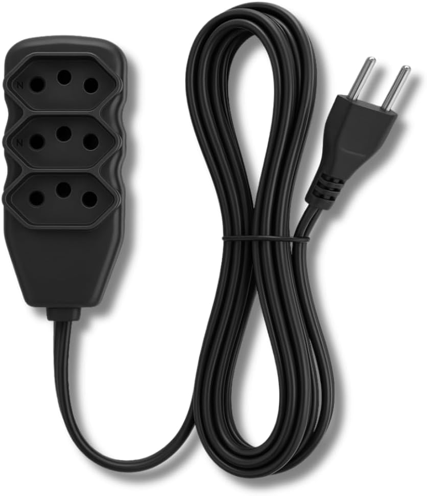 Extensão Elétrica 3 Tomadas Tripolar Bivolt 3 Metros