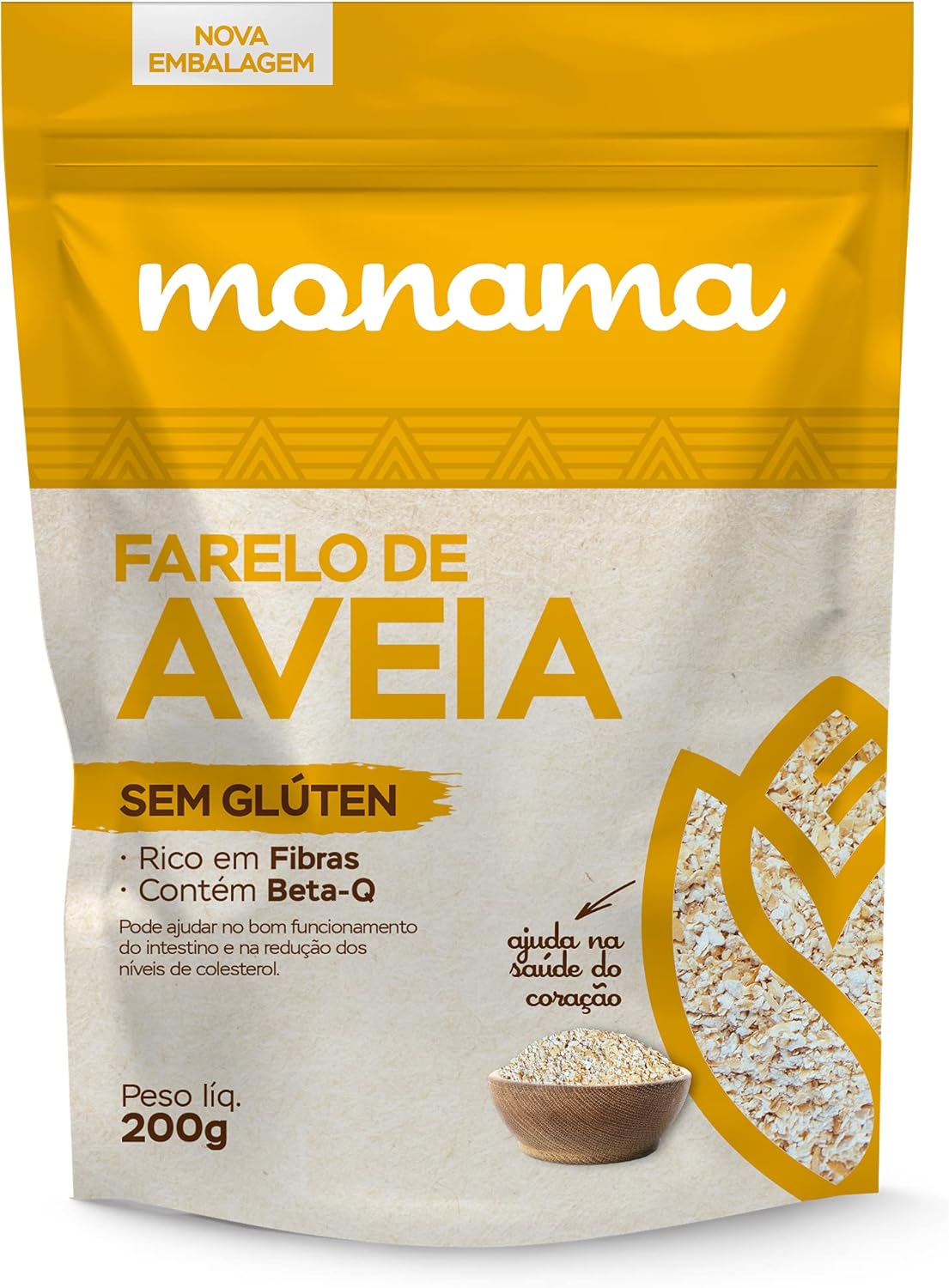 Farelo de Aveia Sem Glúten Monama 200g: Opção Natural e Funcional