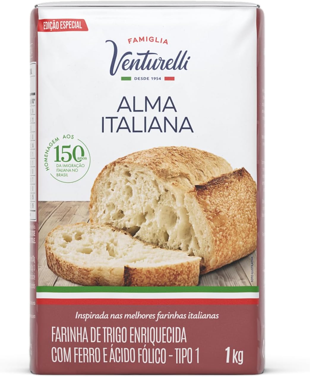 Farinha de Trigo Alma Italiana Famiglia Venturelli 1kg Tipo 1