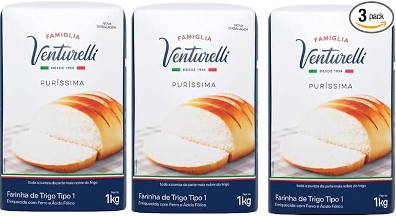 Farinha de Trigo Famiglia Venturelli Tipo 1 Puríssima - Kit 3 Unidades