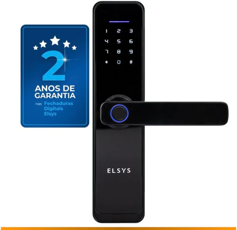 Fechadura Digital Wi-Fi Elsys ESF-DE4000B: Segurança com Biometria e App