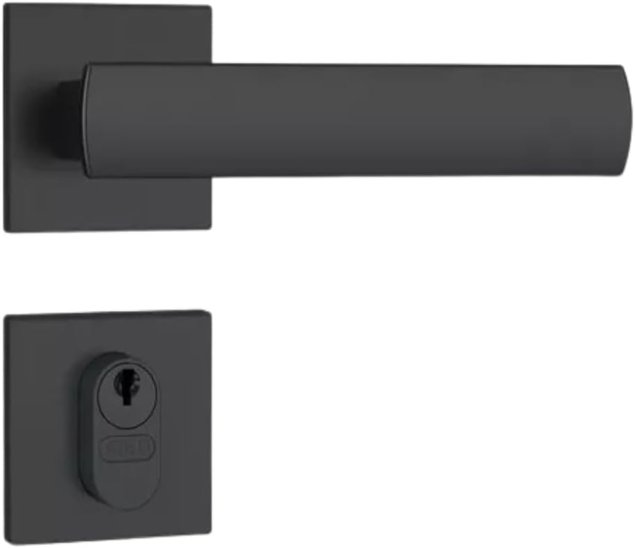 Fechadura Stam 803/35 Roseta Quadrada Preto Fosco