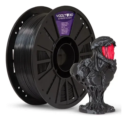 Filamento PLA Preto V-Silk 1kg Voolt3D Premium