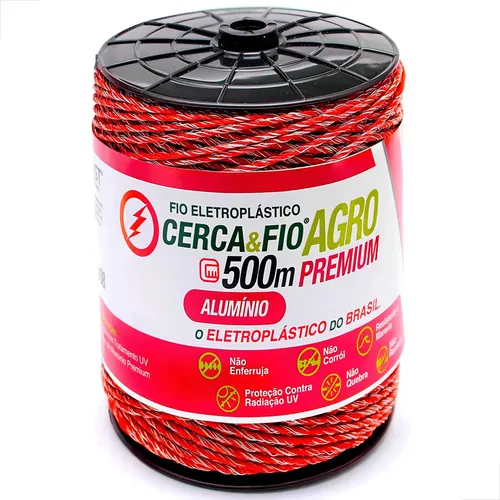 Fio Eletroplástico 500m Alumínio UV 9x6 Igecast para Cerca Elétrica