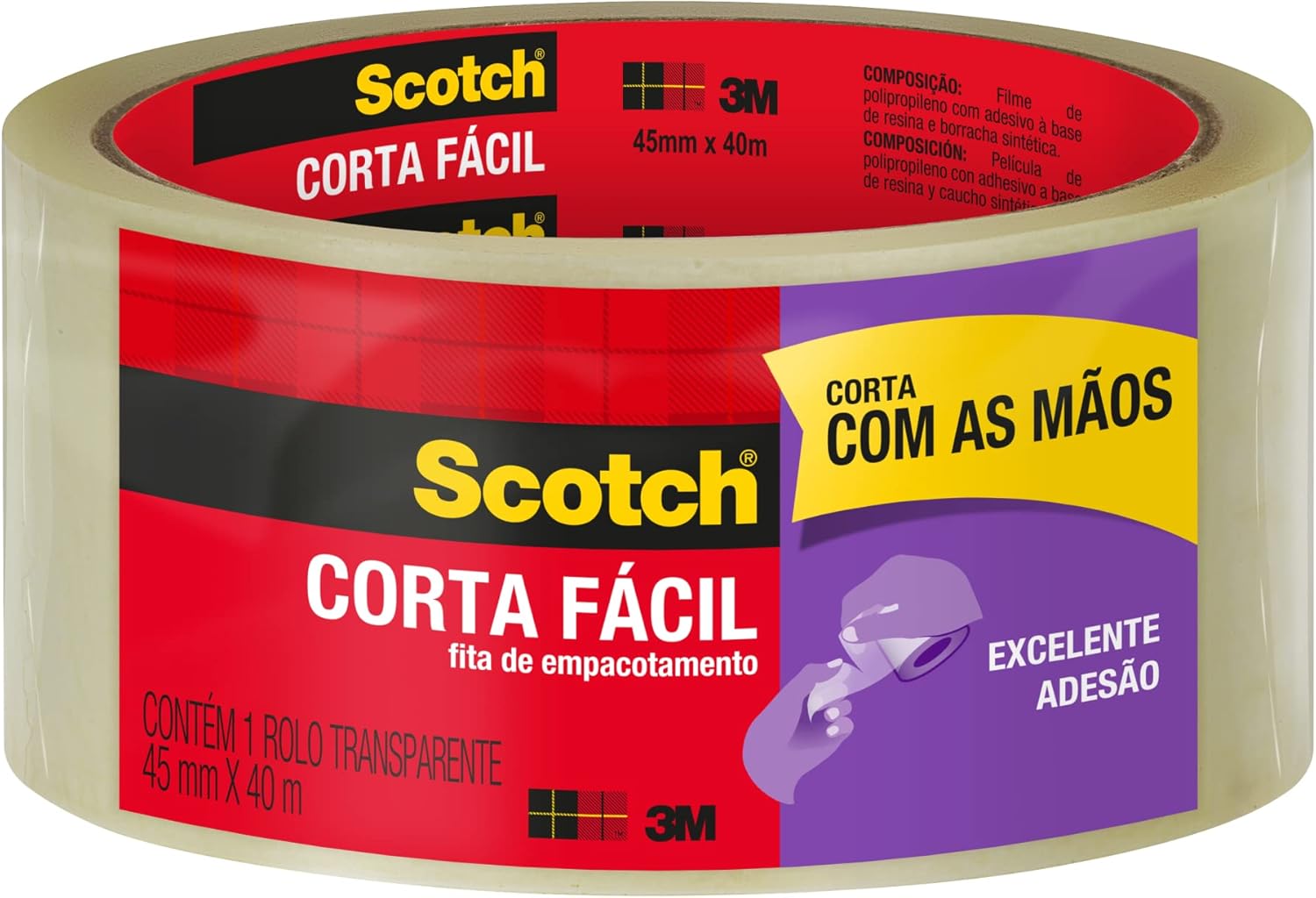 Fita de Empacotamento Scotch 3M Corta Fácil: Praticidade no Fechamento