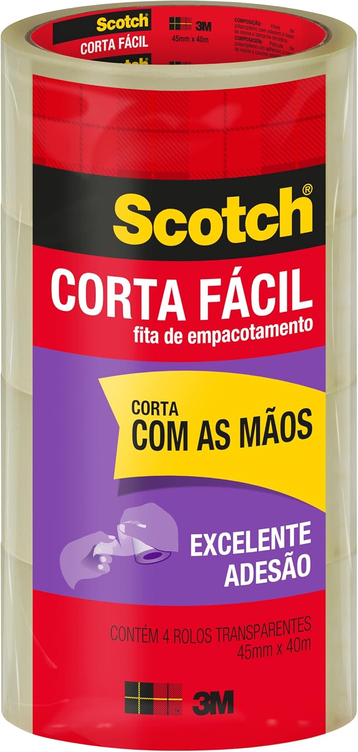Fita de Empacotamento Scotch 3M Corta Fácil: Praticidade sem Tesoura