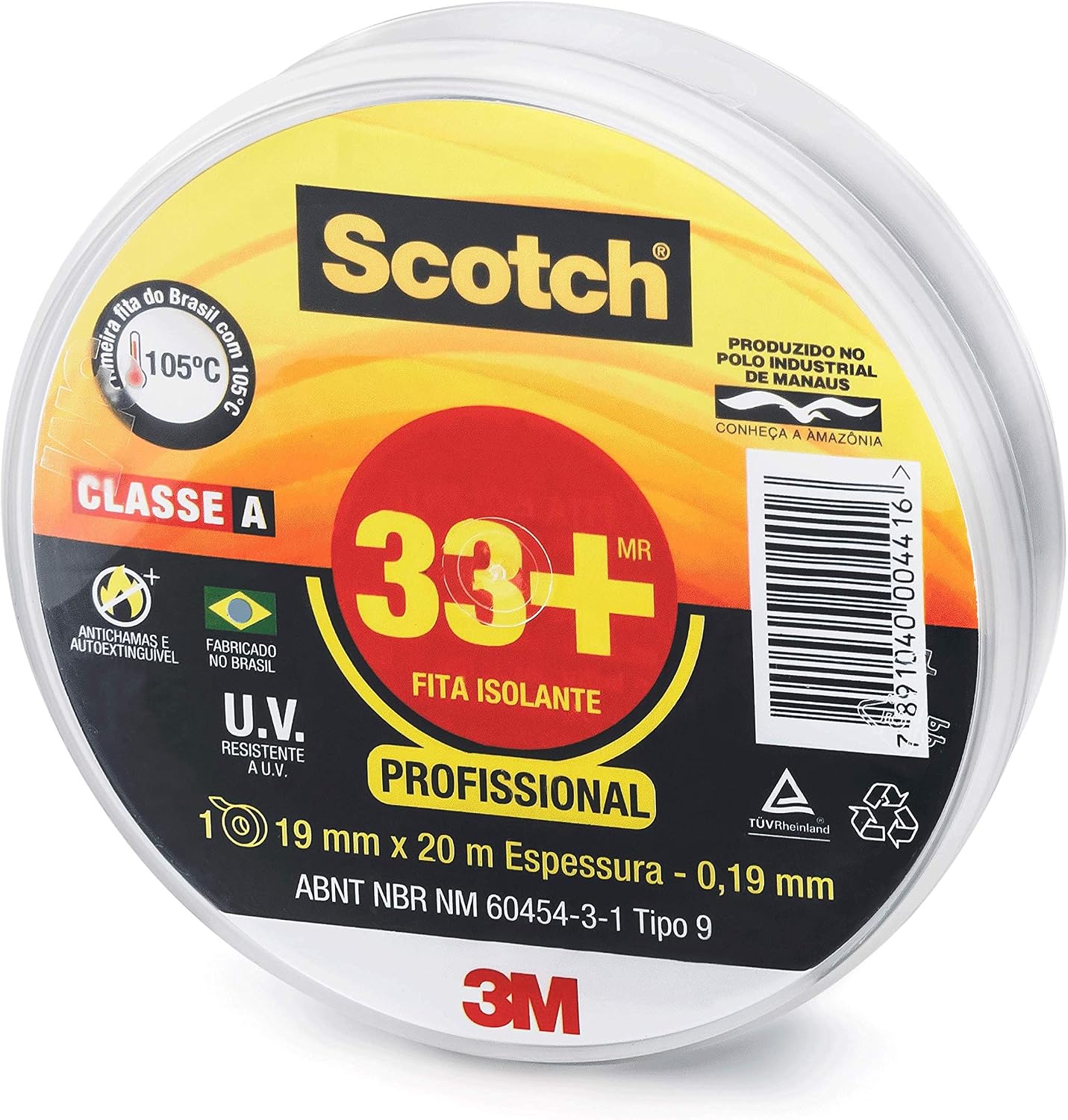 Fita Isolante 3M Scotch 33+: Desempenho Profissional em 19mm x 20m