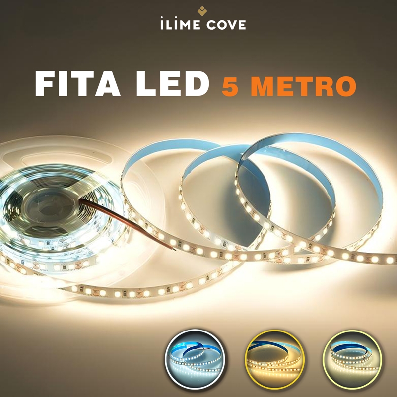 Fita LED 3528 12v IP20 com 120 LEDs por Metro 5 Metros