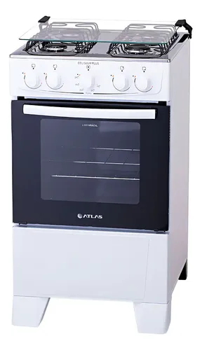 Fogão de chão Atlas Coliseum Plus A Gás 4 queimadores Branco com Mesa de Inox