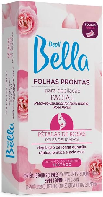 Folha Pronta para Depilação Facial Pétalas de Rosas Depil Bella 16 Fls