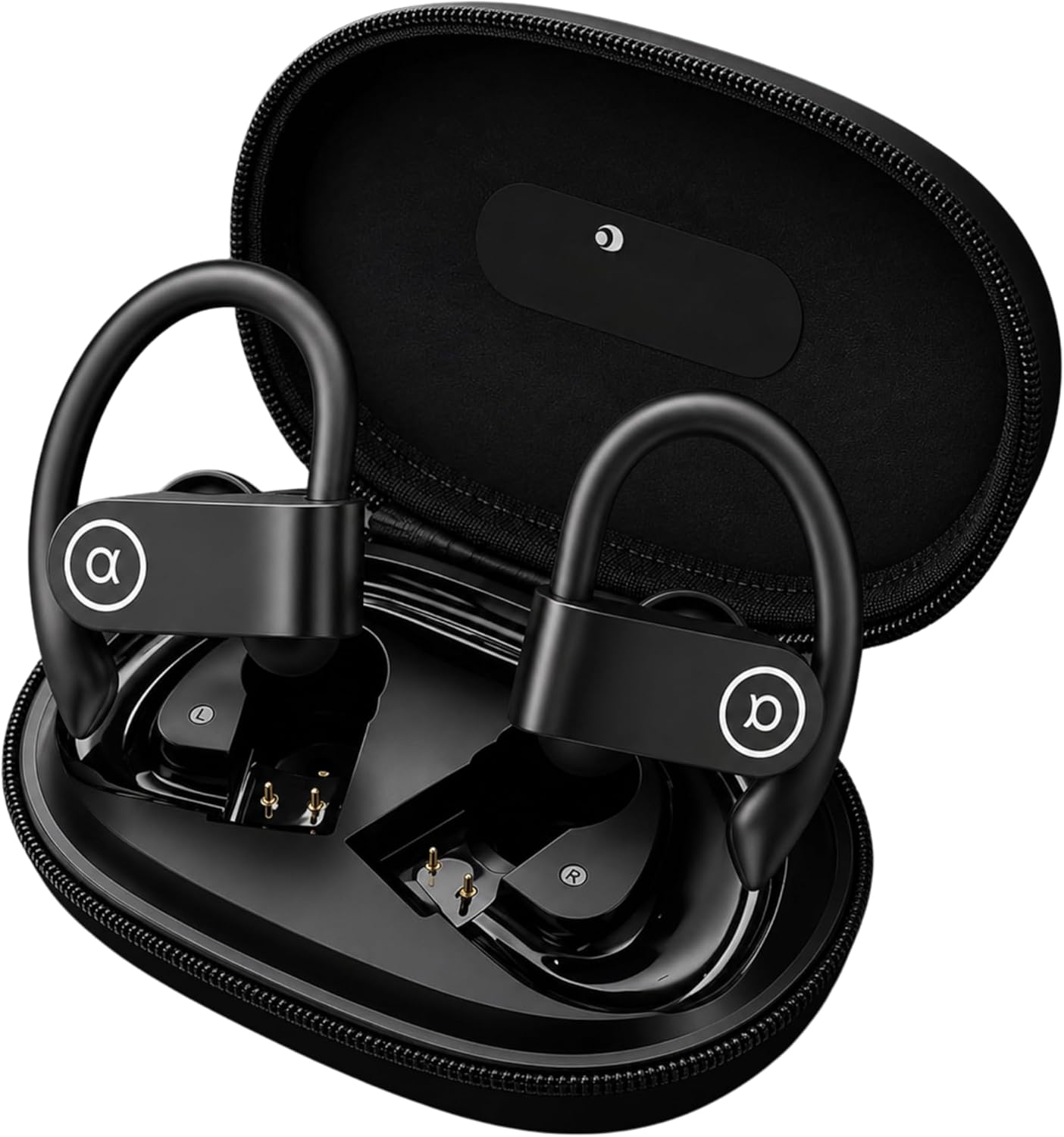 Fone de Ouvido Bluetooth 5.4 Sem Fio Esportivo com Gancho e Bateria de 48h